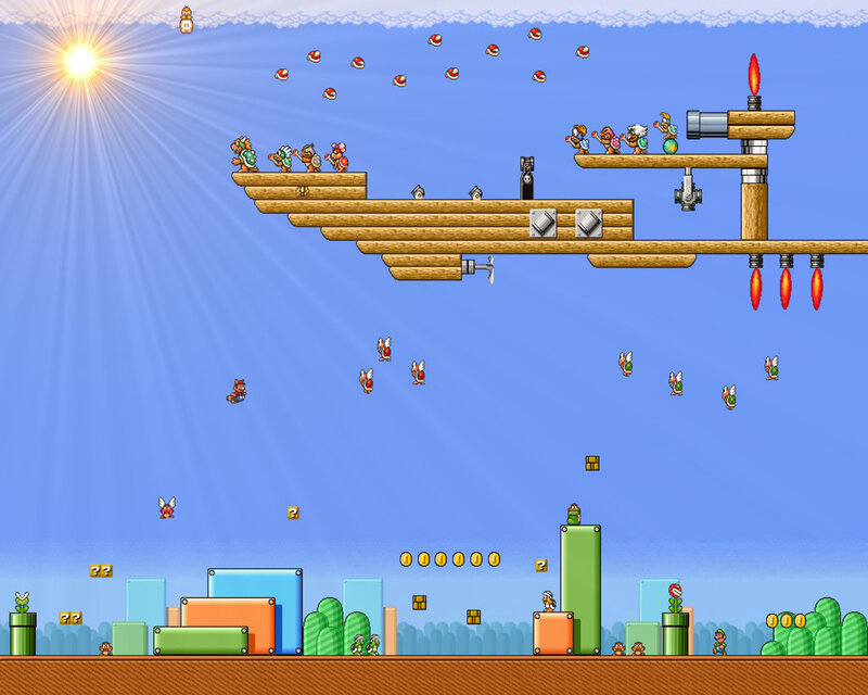Mario in a Sky Level — Blue