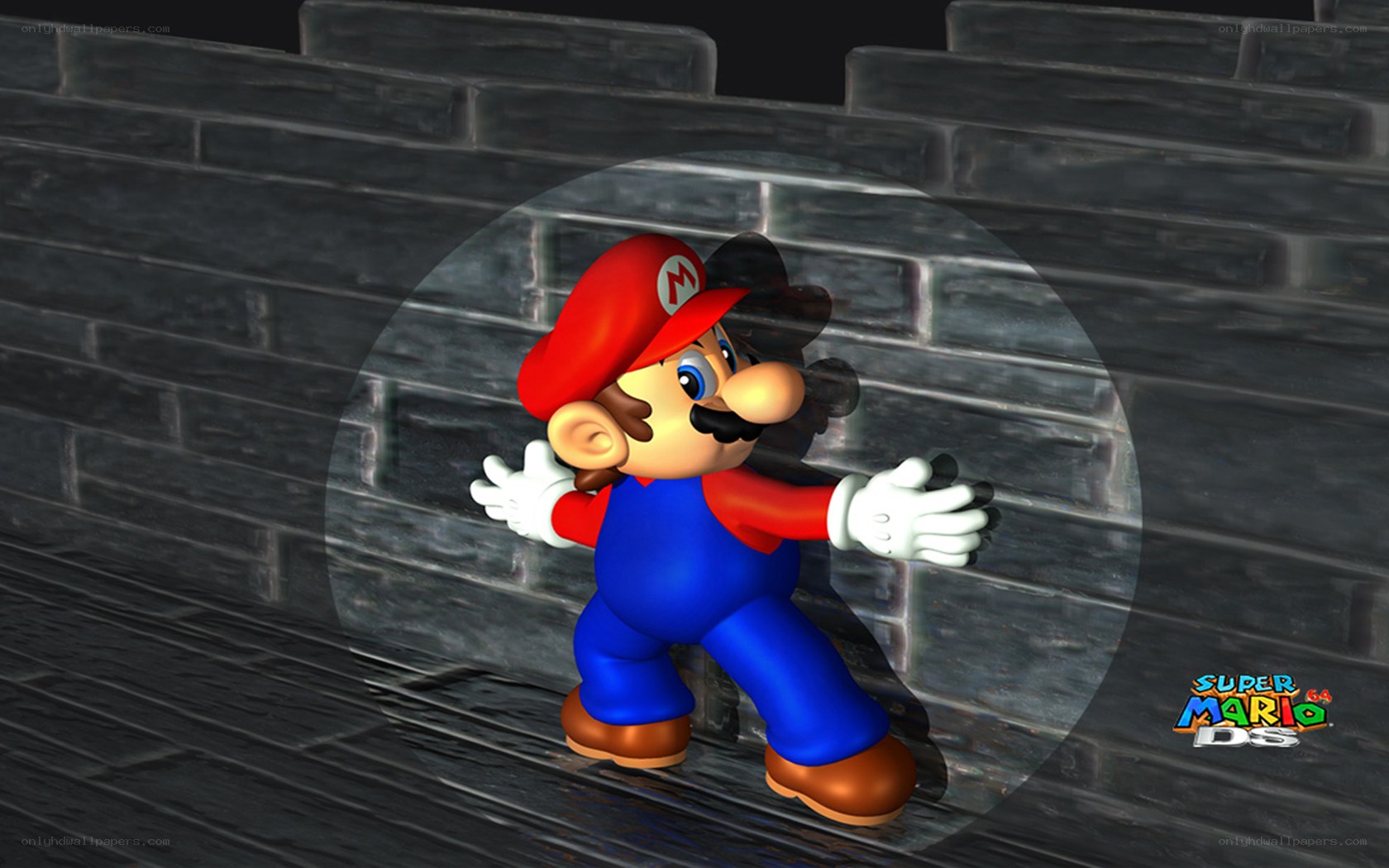 Mario in dark tunnel
