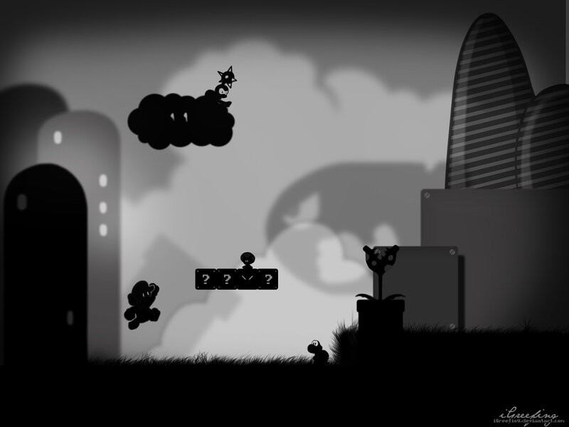 Mario in grayscale world