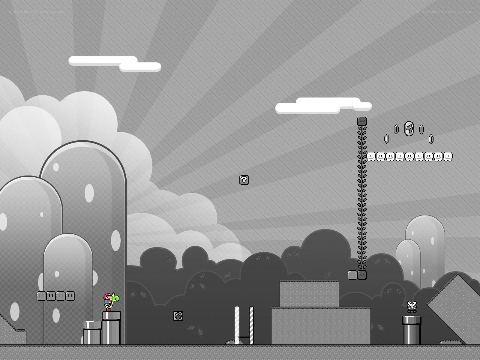 Mario in grayscale world