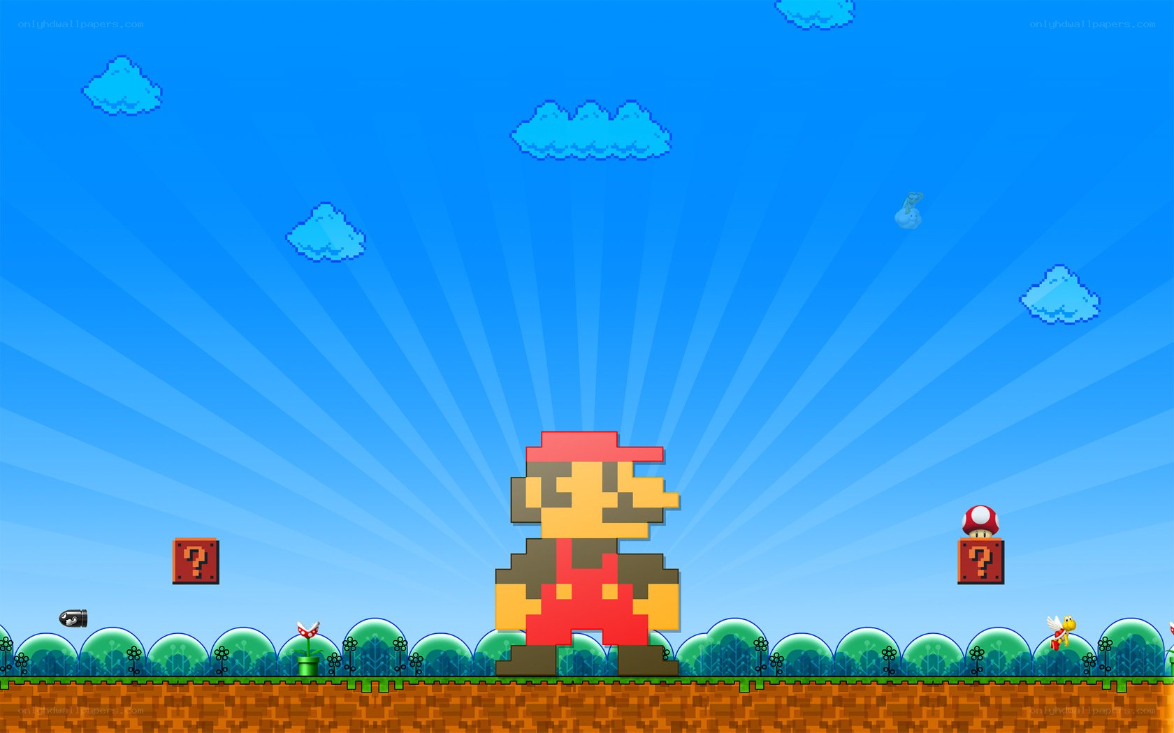 Mario in pixel art style
