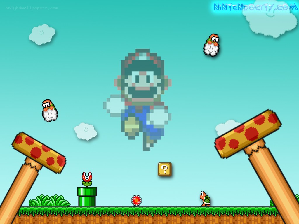 Mario in pixel art style