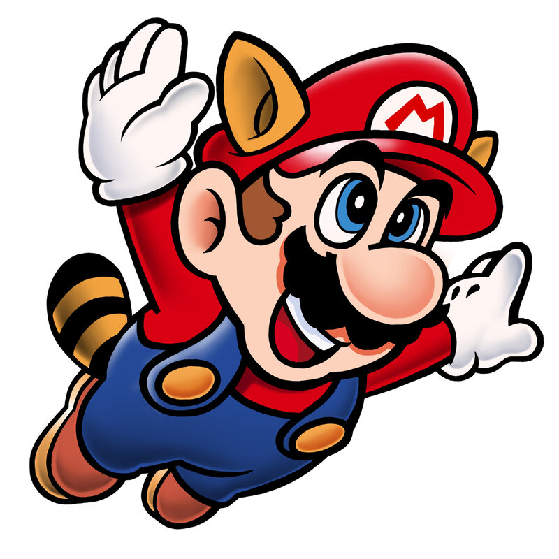 Mario in raccoon suit