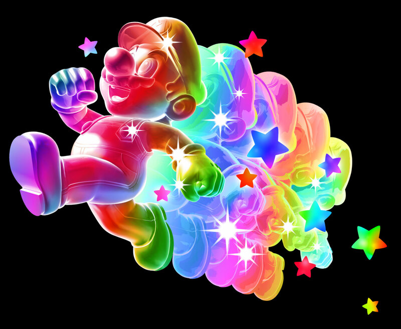 Mario in rainbow form