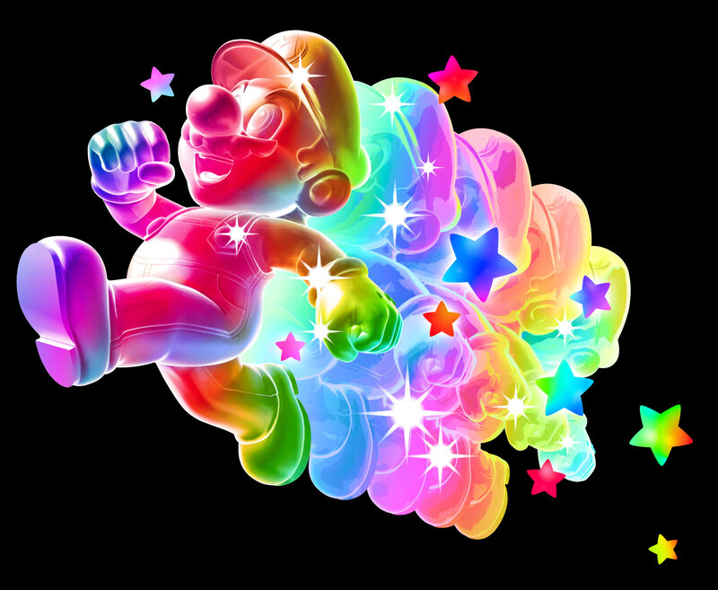 Mario in rainbow form