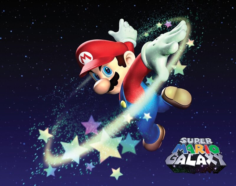 Mario in Space — Blue, Adventurous, Night, 3d Render, Stars, Mushroom Kingdom