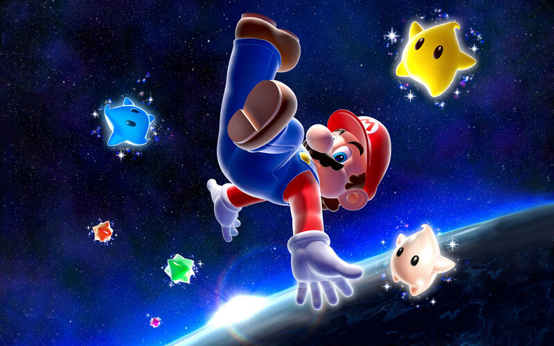 Mario in Space — Blue, Adventurous, Night, 3d Render, Stars