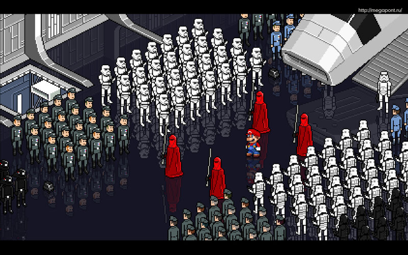 Mario in Star Wars scene