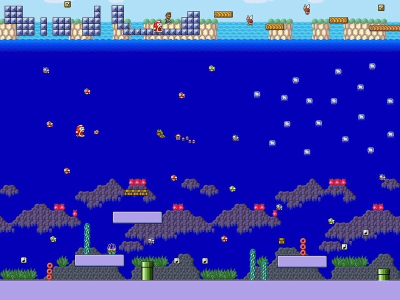 Mario in Underwater Level — Blue