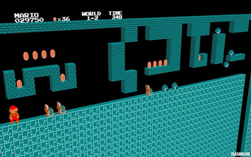 Mario in underwater level