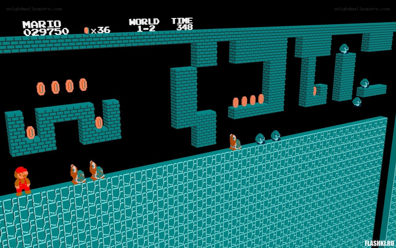 Mario in underwater level