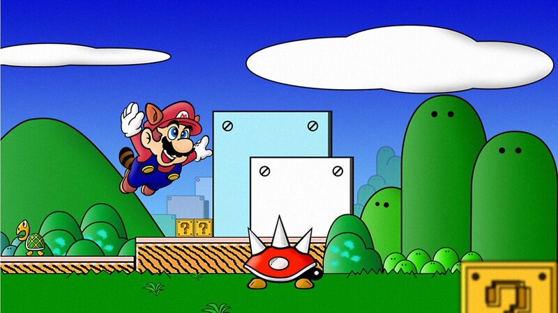 Mario Jumping in Game — Green, Playful