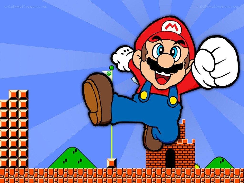 Mario jumping in game scene