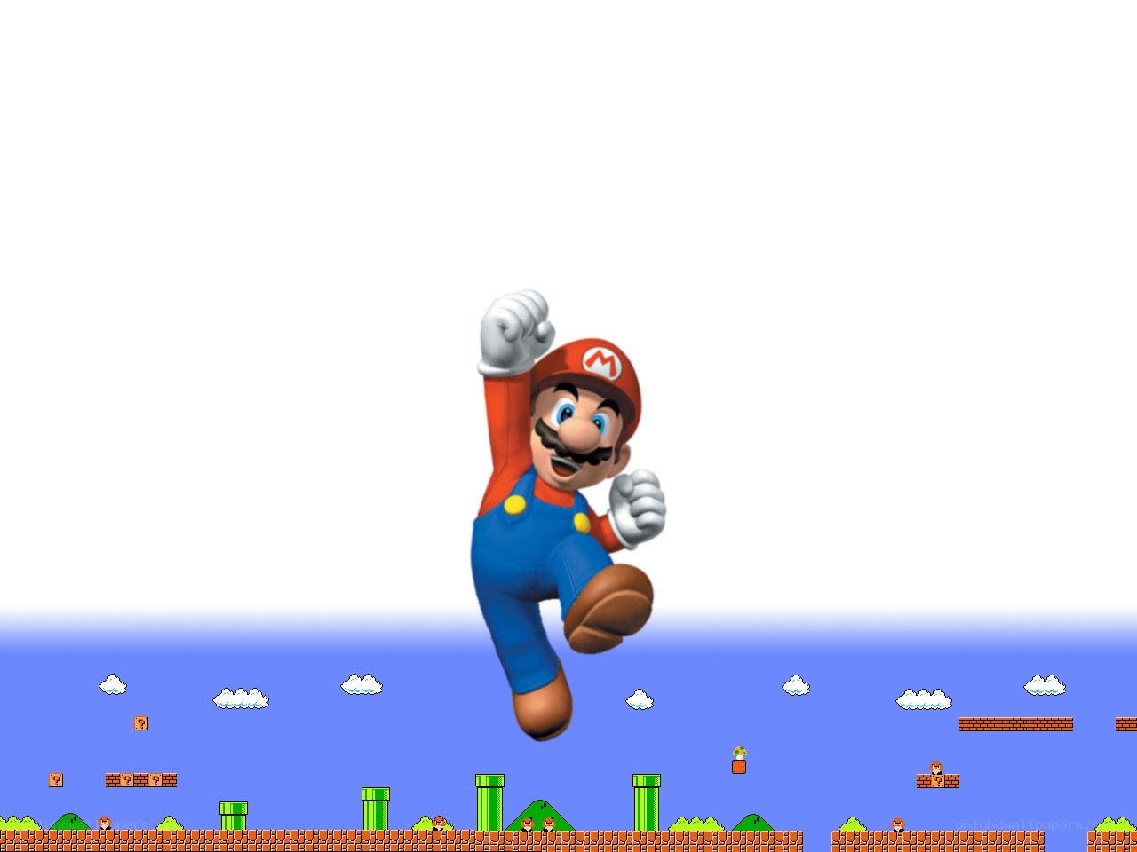 Mario jumping in game scene
