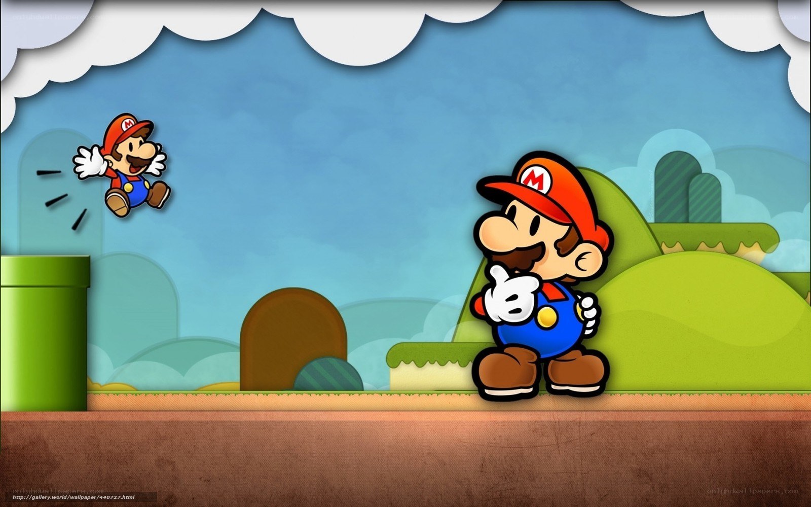 Mario jumping in game scene