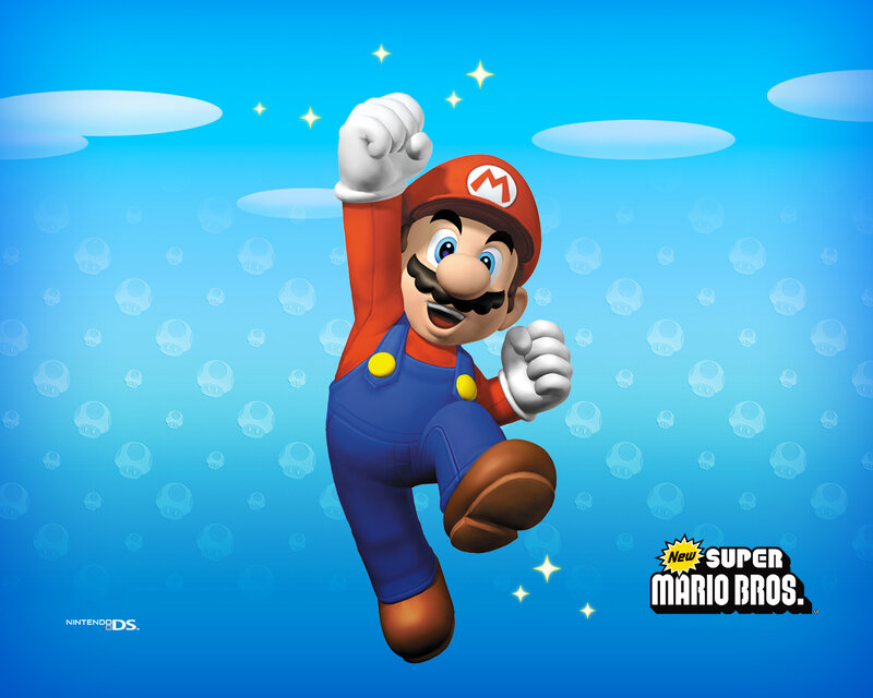 Mario jumping in the sky