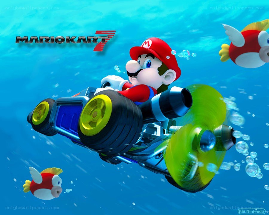 Mario Kart 7 underwater scene