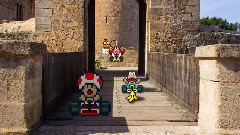 Mario Kart Characters on Bridge