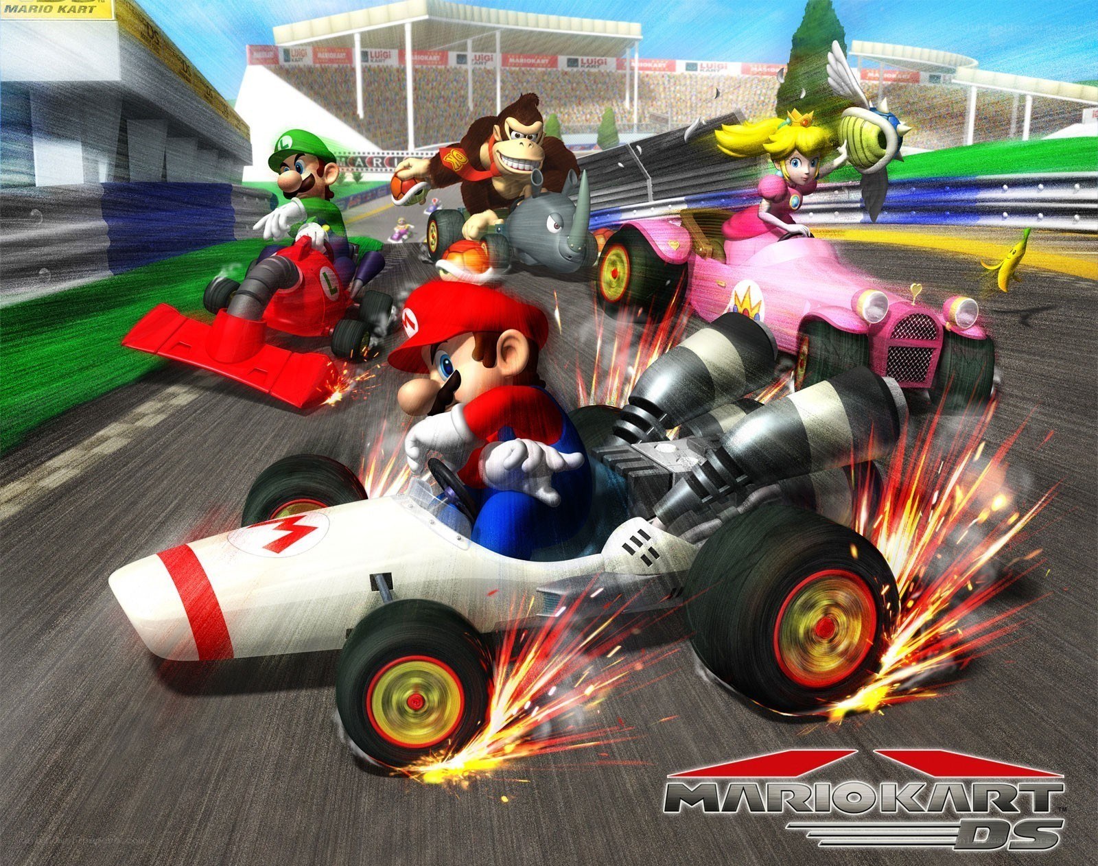Mario Kart DS racing action