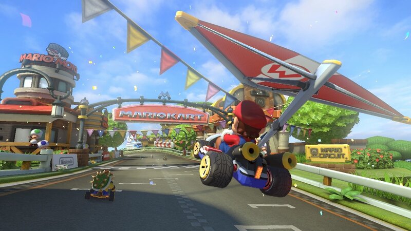 Mario Kart race at Mario Circuit