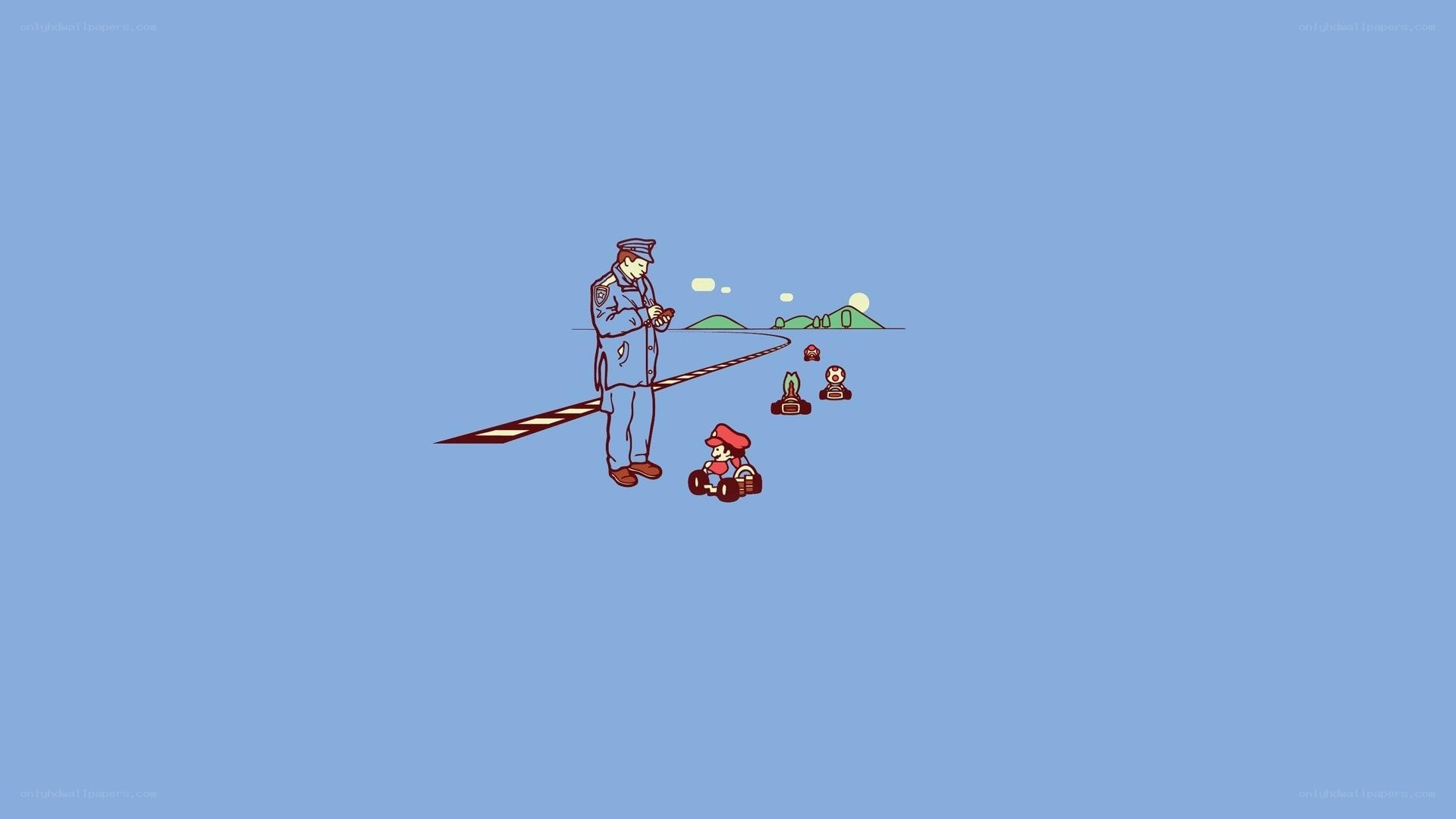 Mario Kart race with police