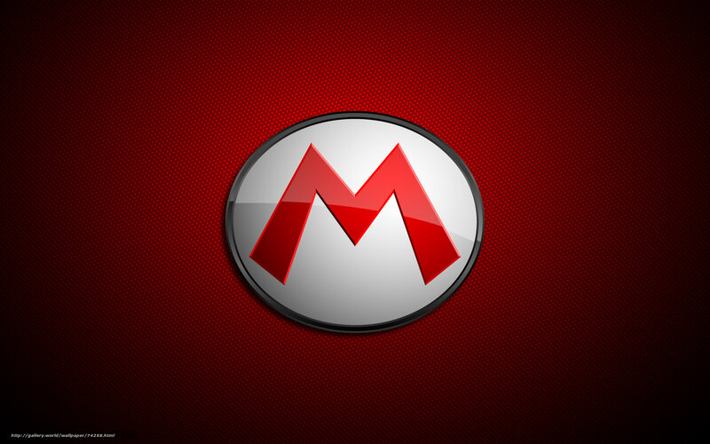 Mario M logo on red background