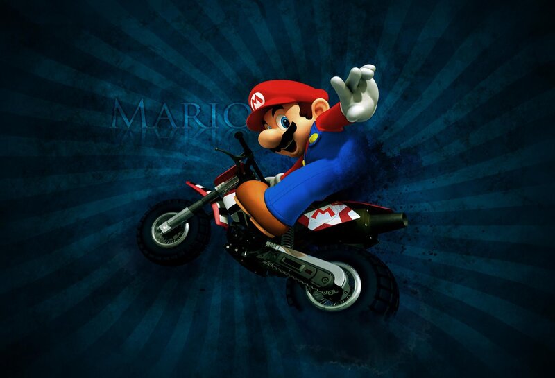 Mario on a dirt bike