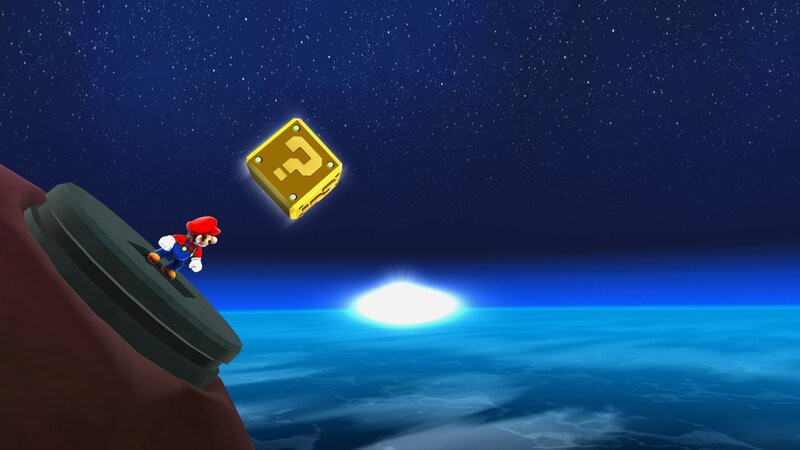 Mario on a Floating Platform — Blue