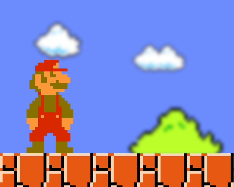 Mario on a platform
