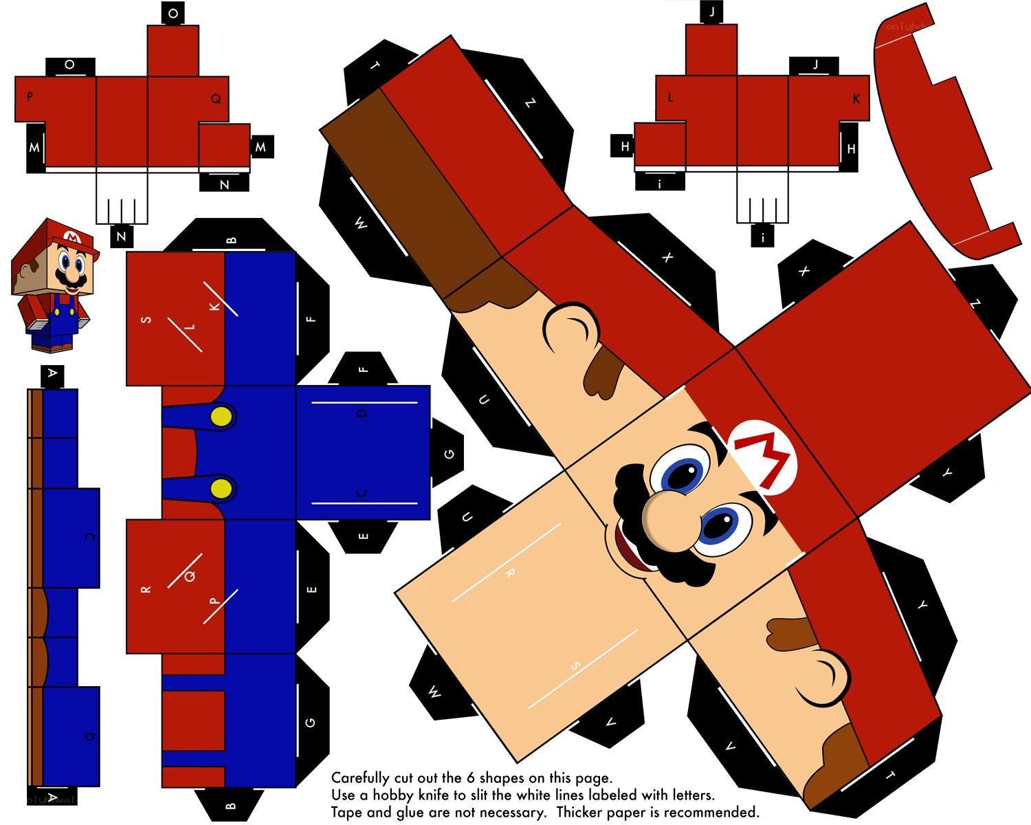 Mario paper craft template