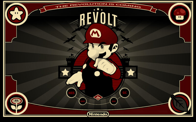 Mario Pointing Forward — Red, Dramatic