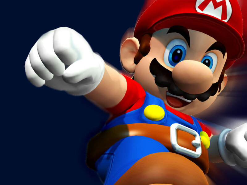 Mario pointing forward