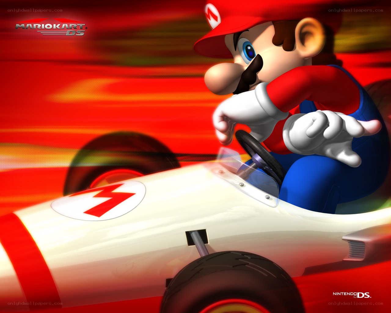 Mario racing in a kart