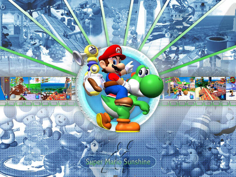 Mario Riding Yoshi — Blue, Playful