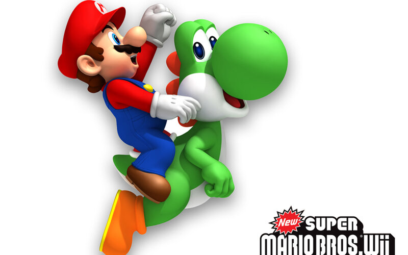 Mario Riding Yoshi — Green, Playful