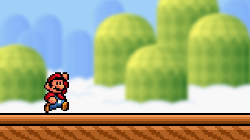 Mario Running on Platform
