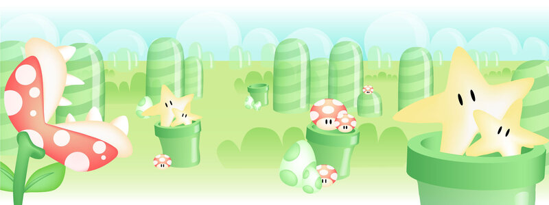 Mario star field scene