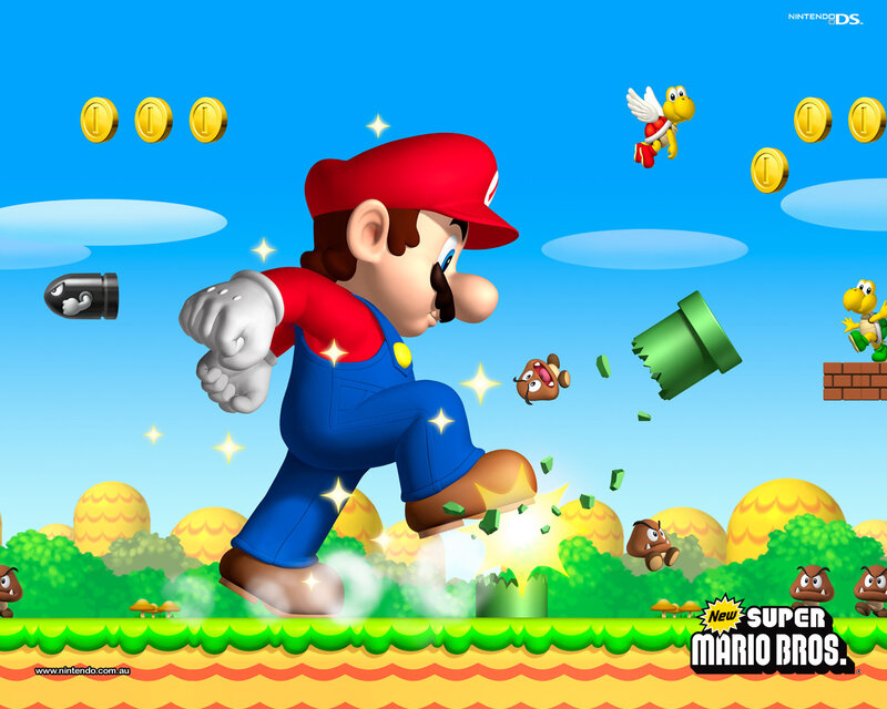Mario stomping enemies