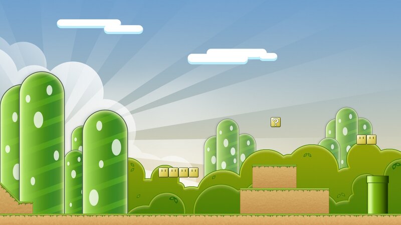 Mario-style game landscape