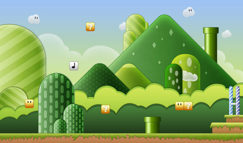 Mario-style game level