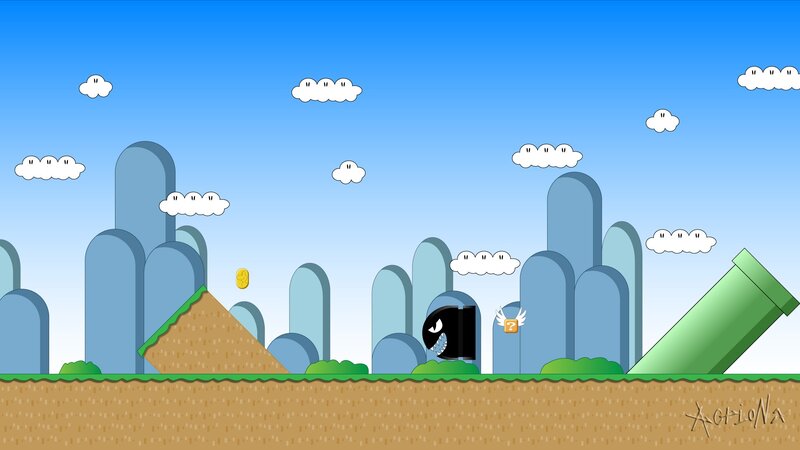 Mario-style game scene