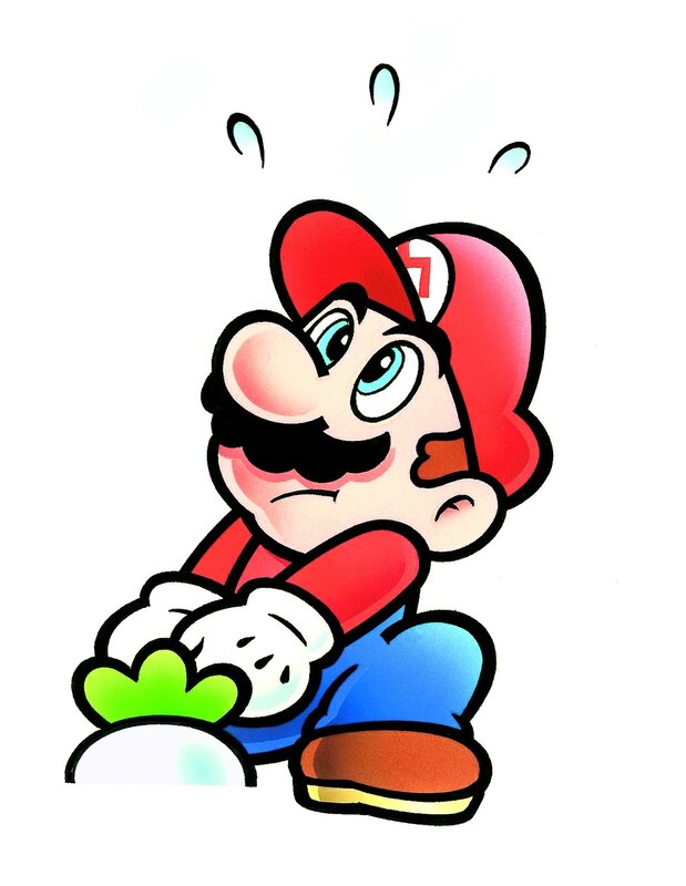 Mario sweating nervously