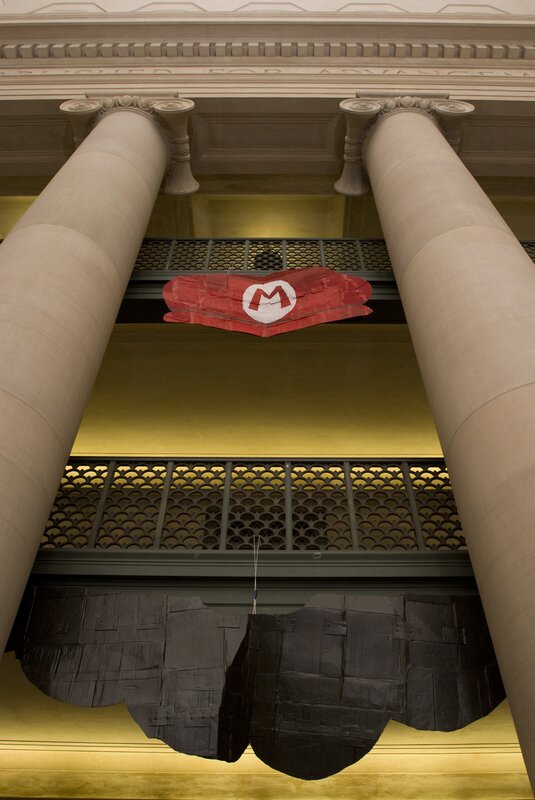 Mario-themed art installation