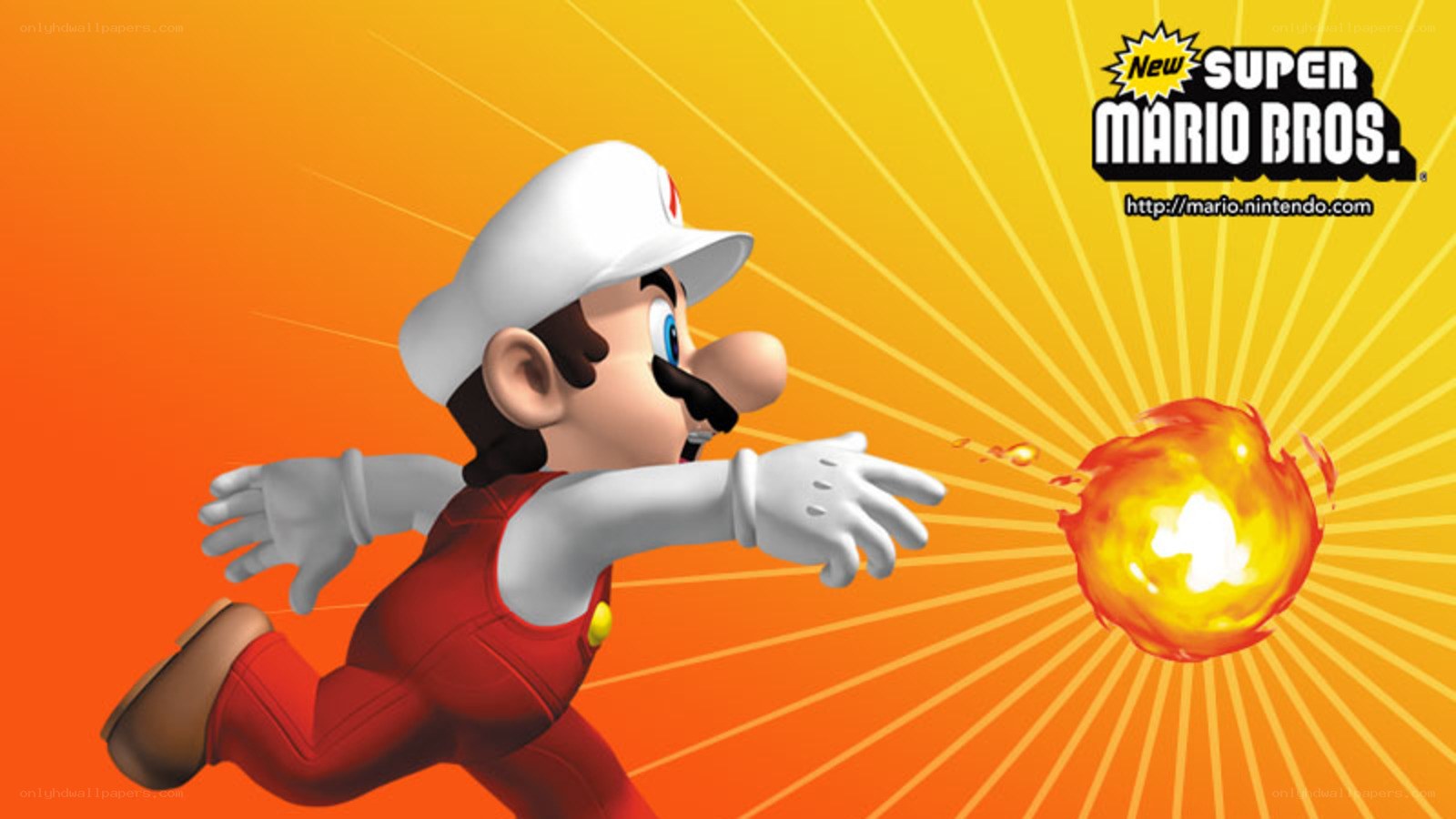 Mario throwing fireball