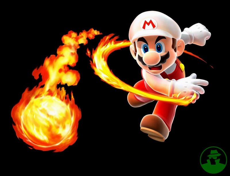 Mario throwing fireball