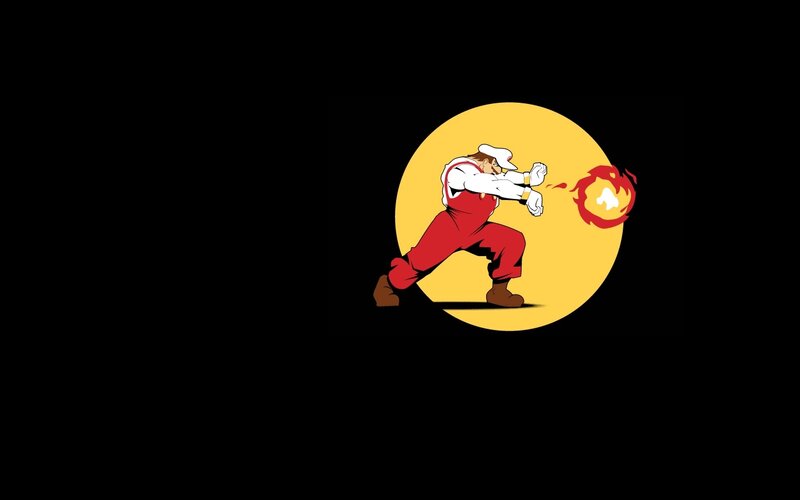 Mario Throwing Fireball — Black, Action