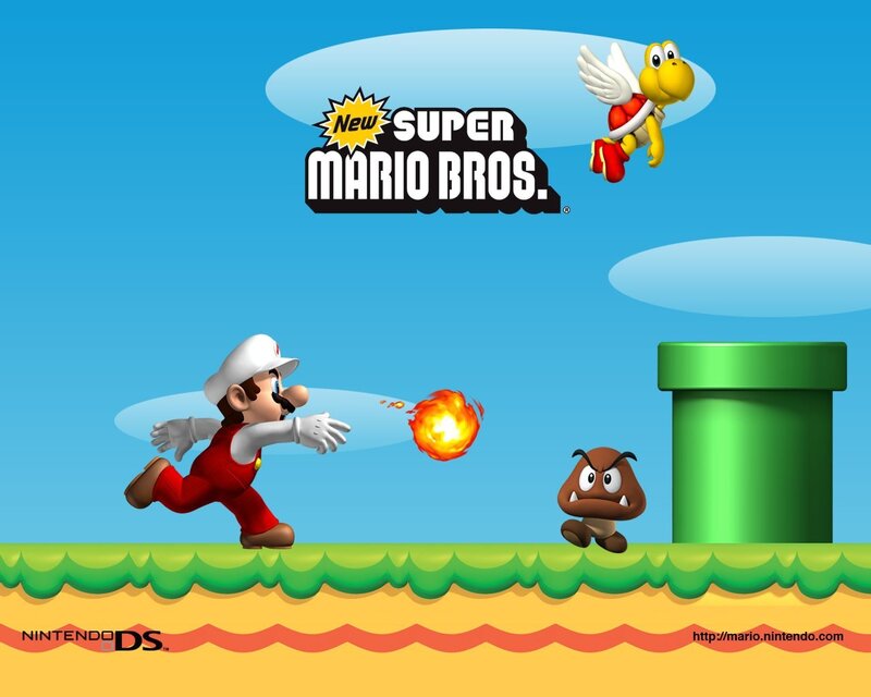 Mario Throwing Fireball — Blue, Playful