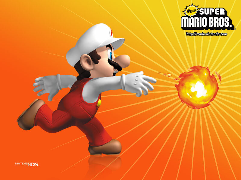 Mario Throwing Fireball — Orange