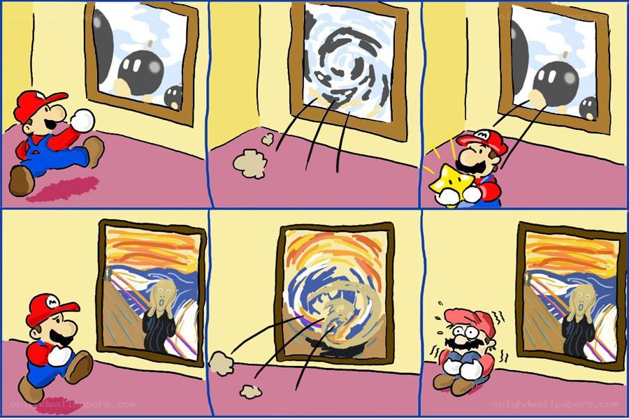 Mario vandalizes art gallery
