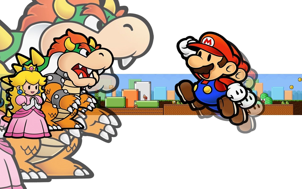 Mario vs Bowser battle scene